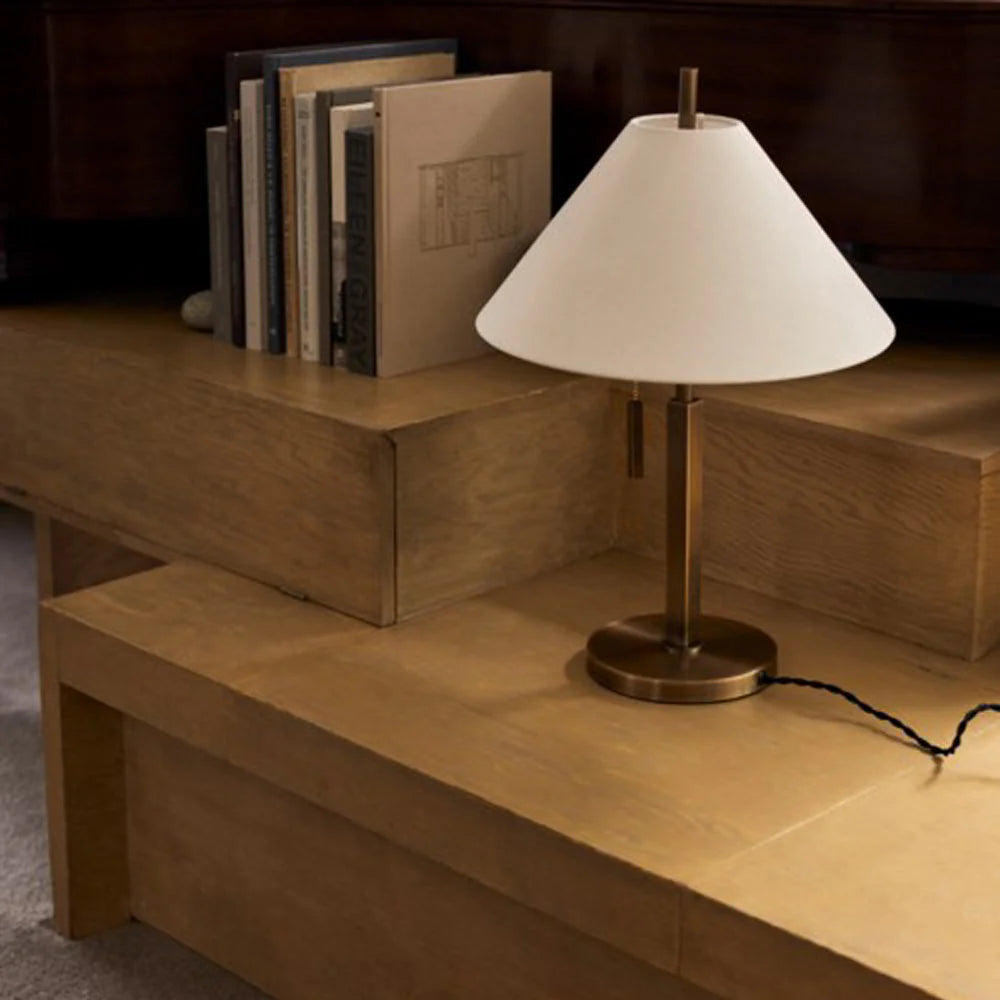 Clic 1 Light Table Lamp - Patina Brass
