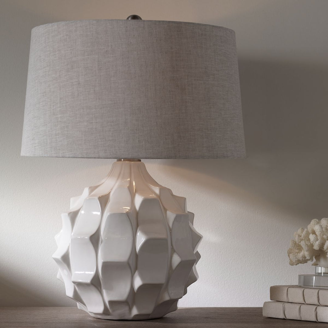 Guerina Scalloped Lamp - White