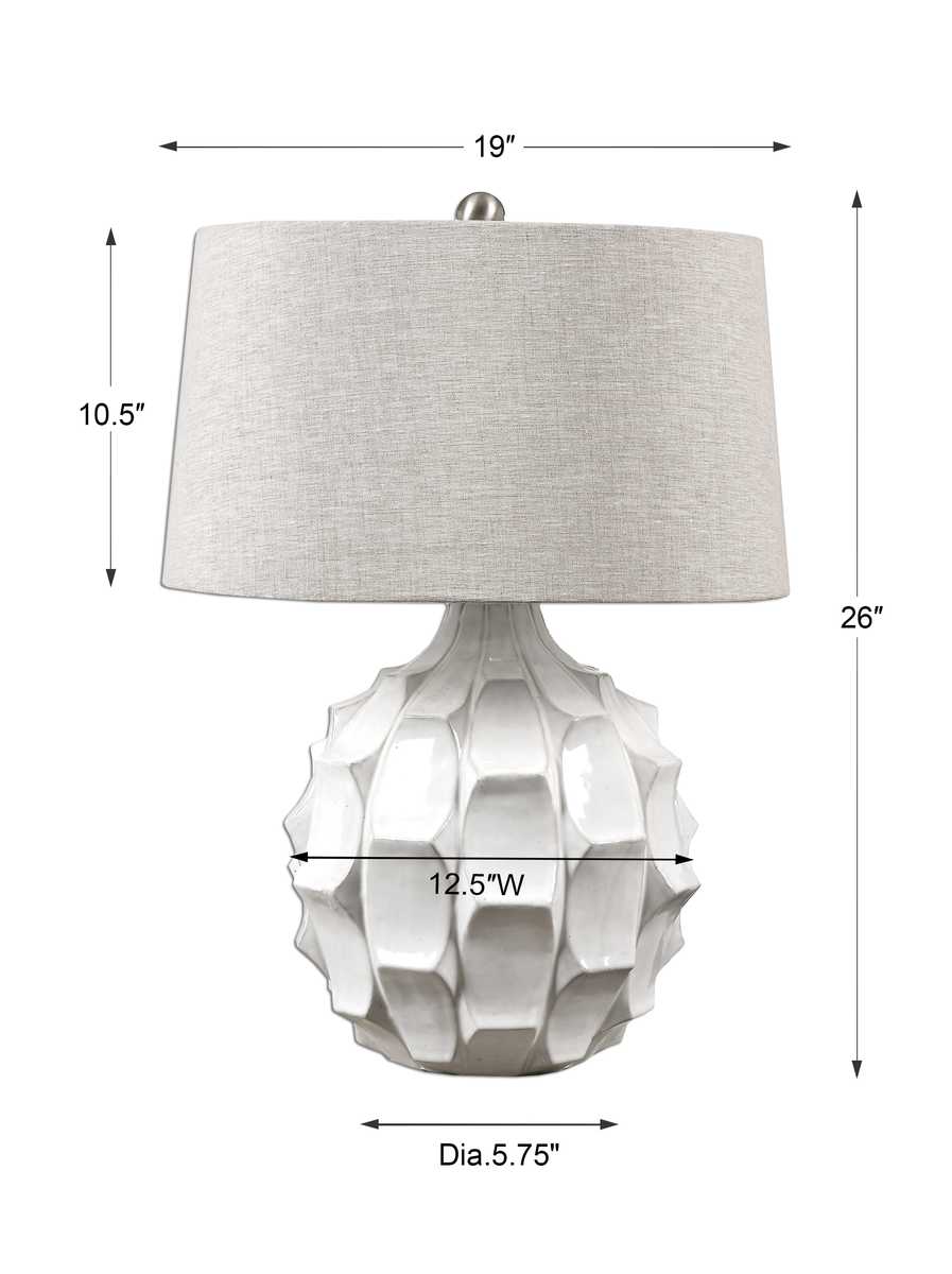 Guerina Scalloped Lamp - White