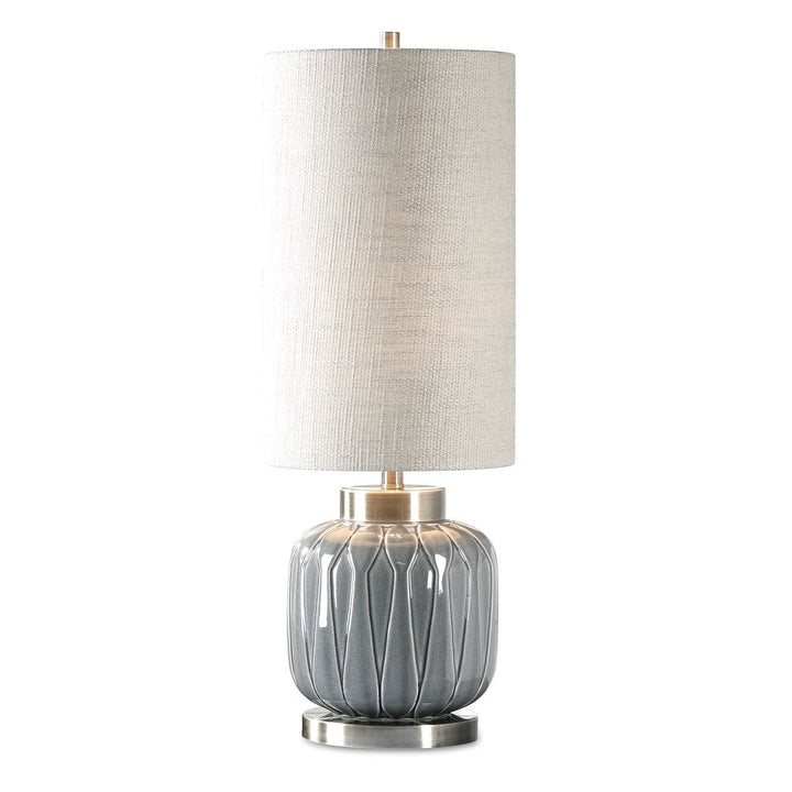 Zahlia Aged Grey Ceramic Lamp