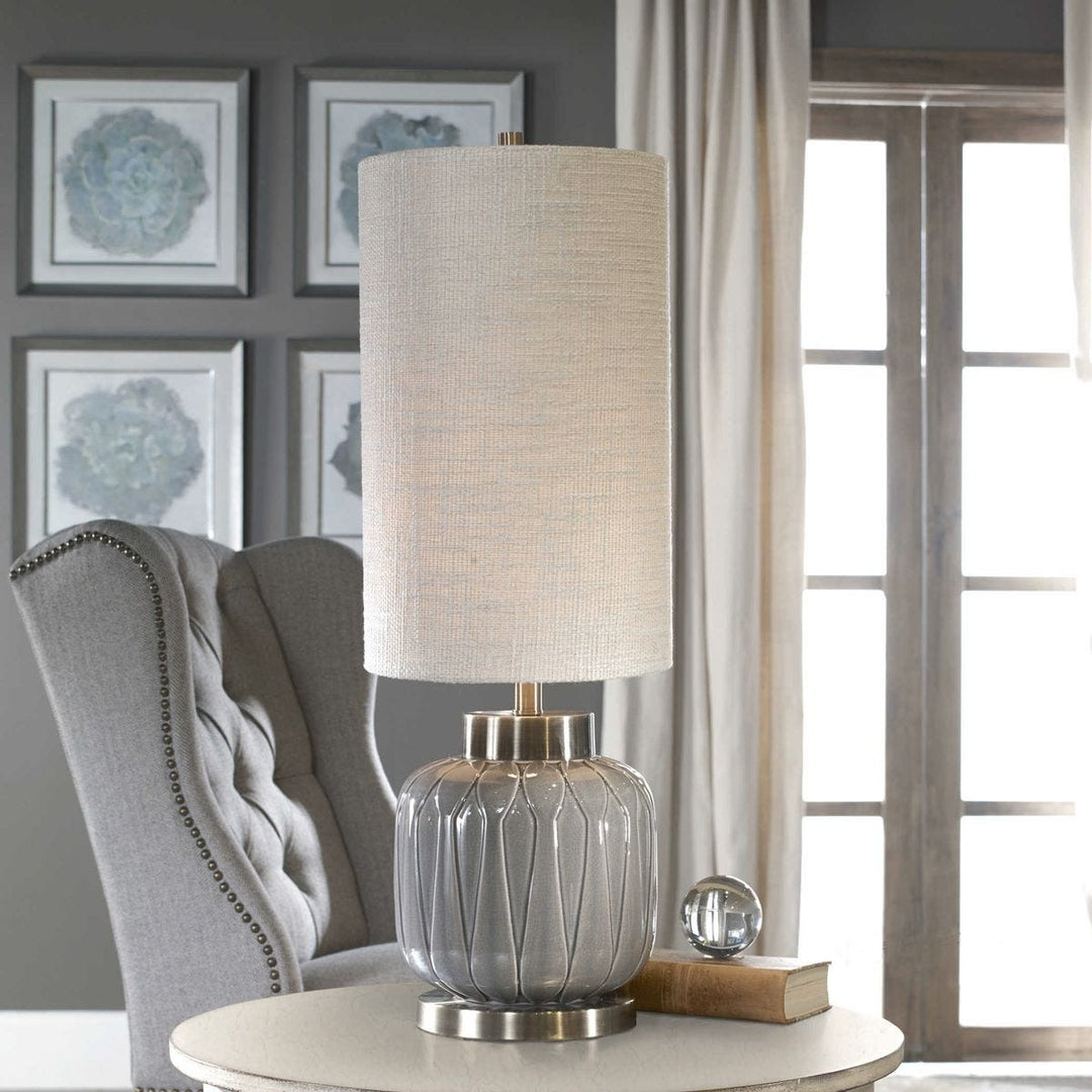 Zahlia Aged Grey Ceramic Lamp