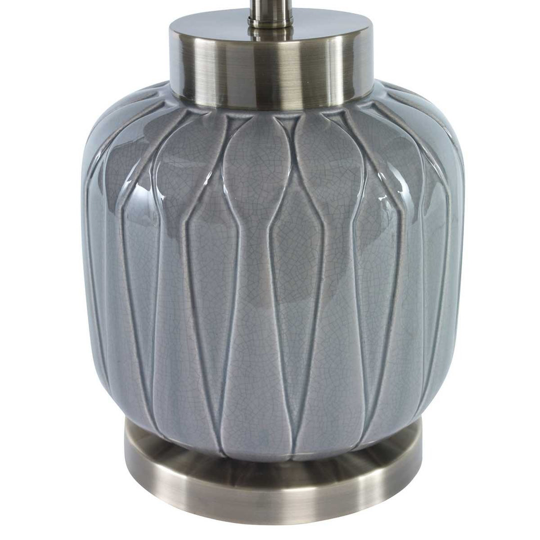 Zahlia Aged Grey Ceramic Lamp