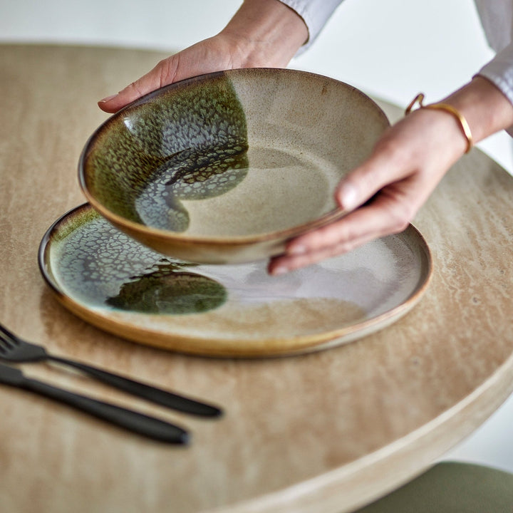 Jules 12 Piece Stoneware Dinnerware Set - Green