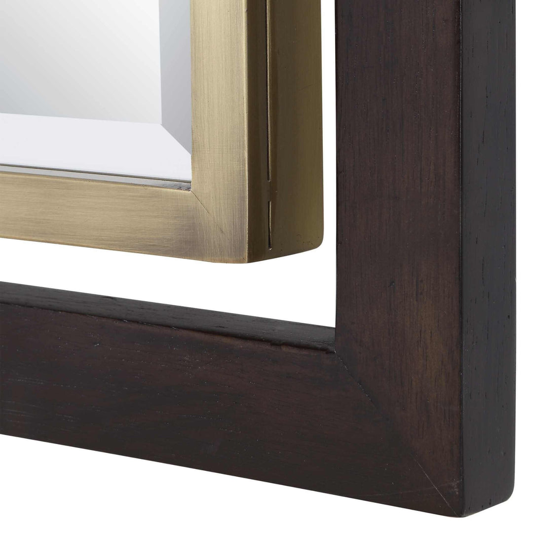 Bach Walnut & Brass Rectangle Mirror