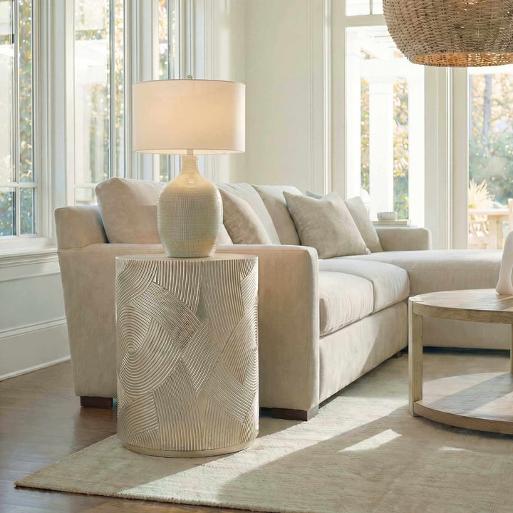 Cassandra Gold Drum Side Table