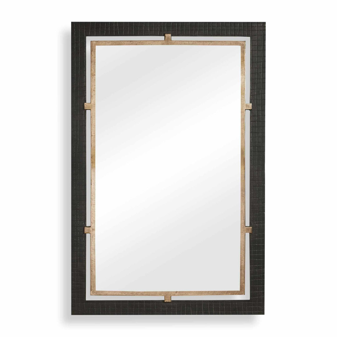 Guerra Walnut & Brass Mirror