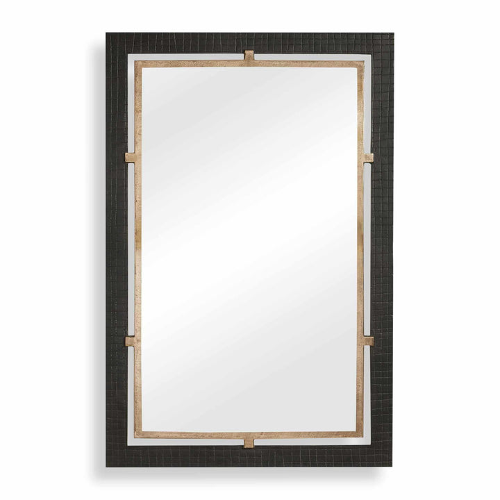 Guerra Walnut & Brass Mirror
