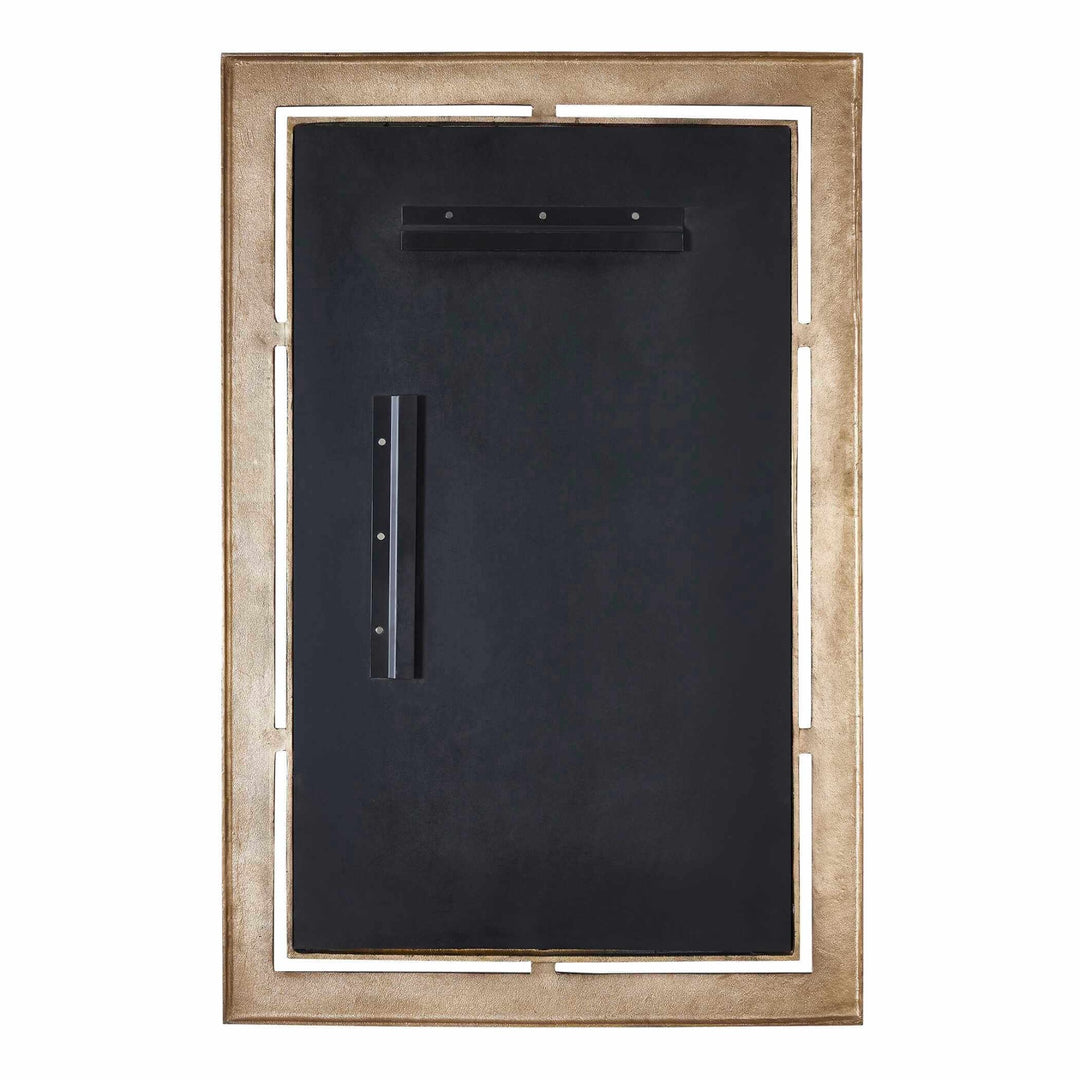 Guerra Walnut & Brass Mirror
