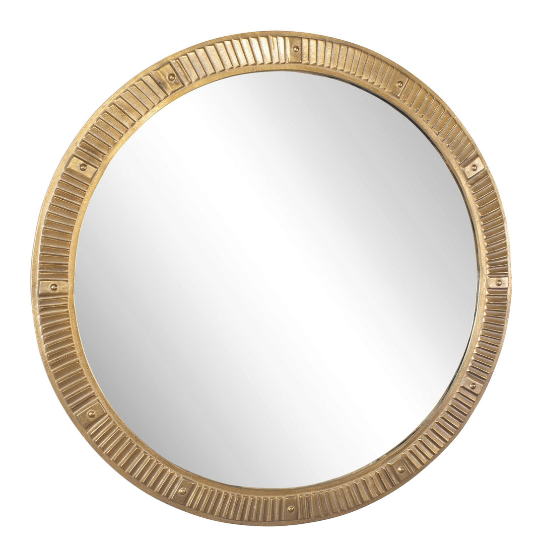 Heart Of Gold Round Mirror