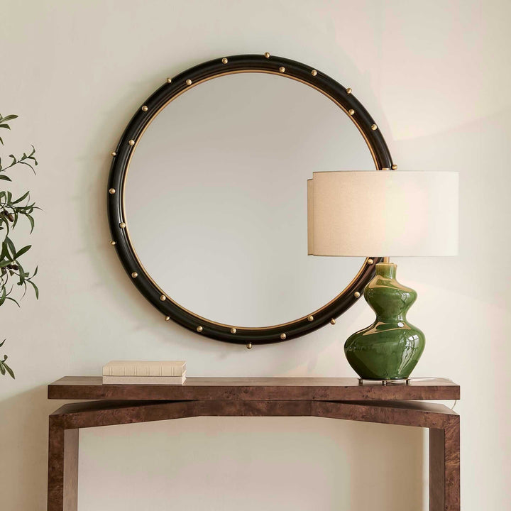 Helia Brass Round Mirror
