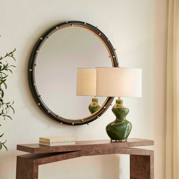 Helia Brass Round Mirror