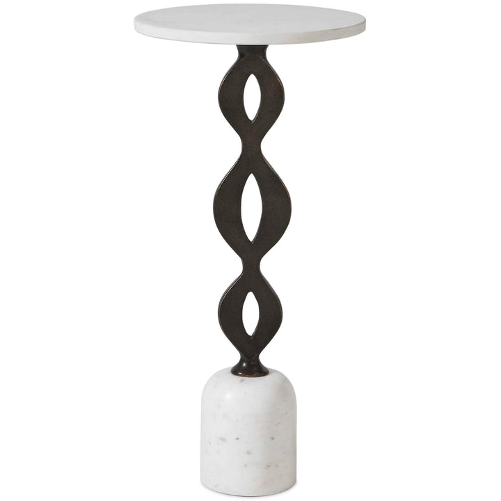 Ila Round White Drink Table
