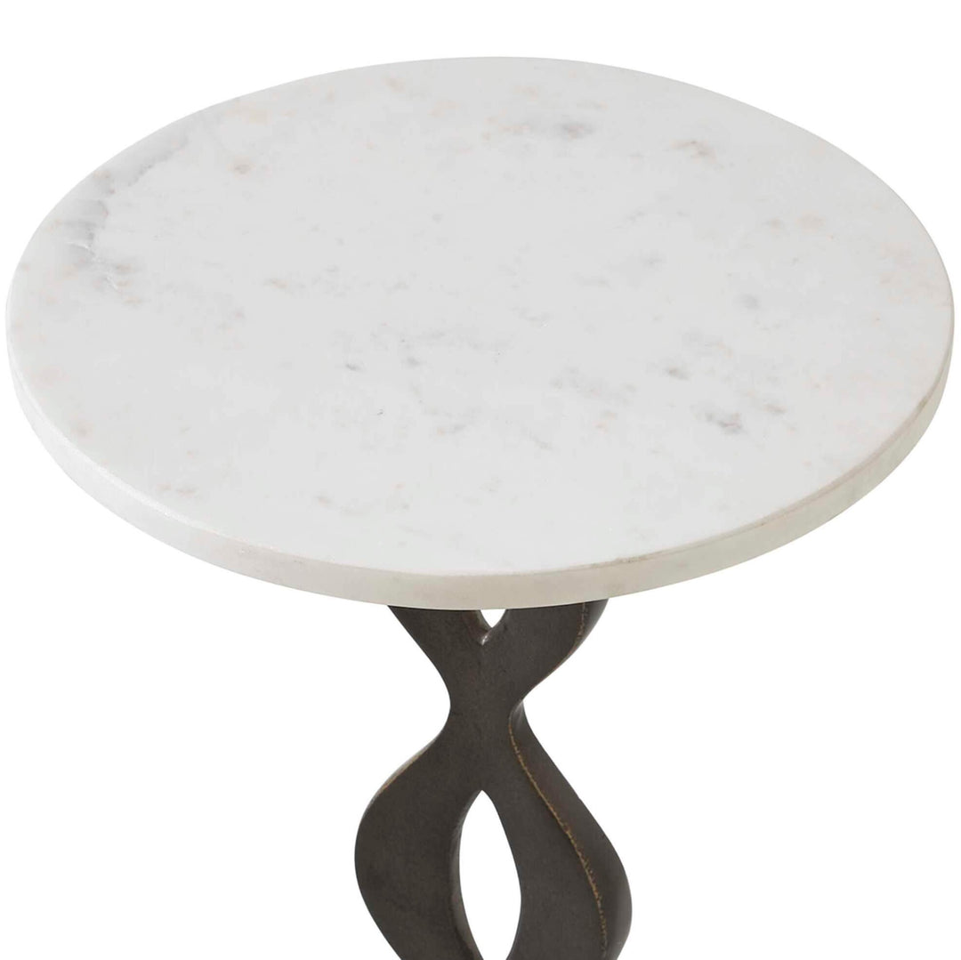 Ila Round White Drink Table