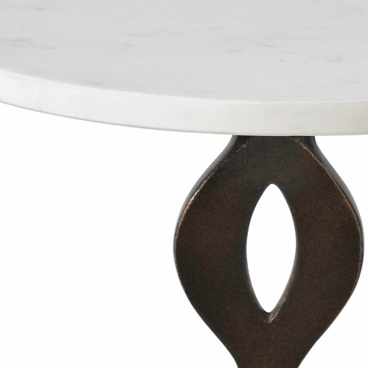 Ila Round White Drink Table