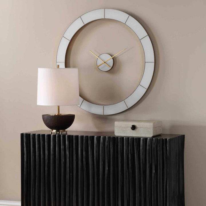 Ivory Halo Minimalist Wall Clock
