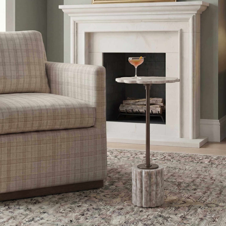 Lana Scalloped Marble Drink Table