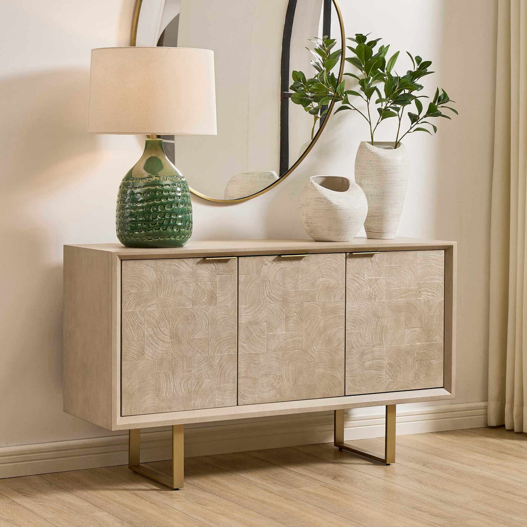 Maeva 3 Door Light Wood Cabinet