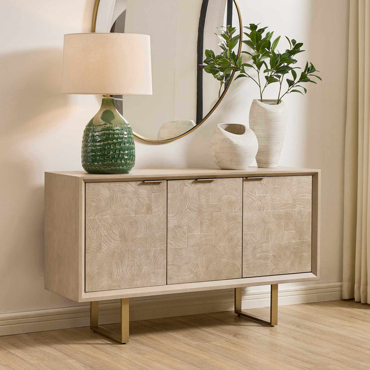 Maeva 3 Door Light Wood Cabinet