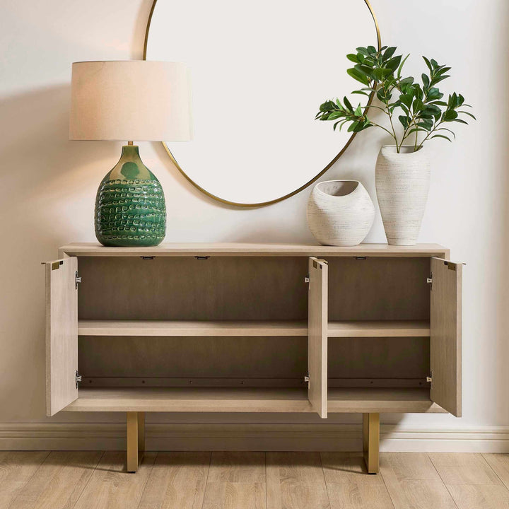 Maeva 3 Door Light Wood Cabinet