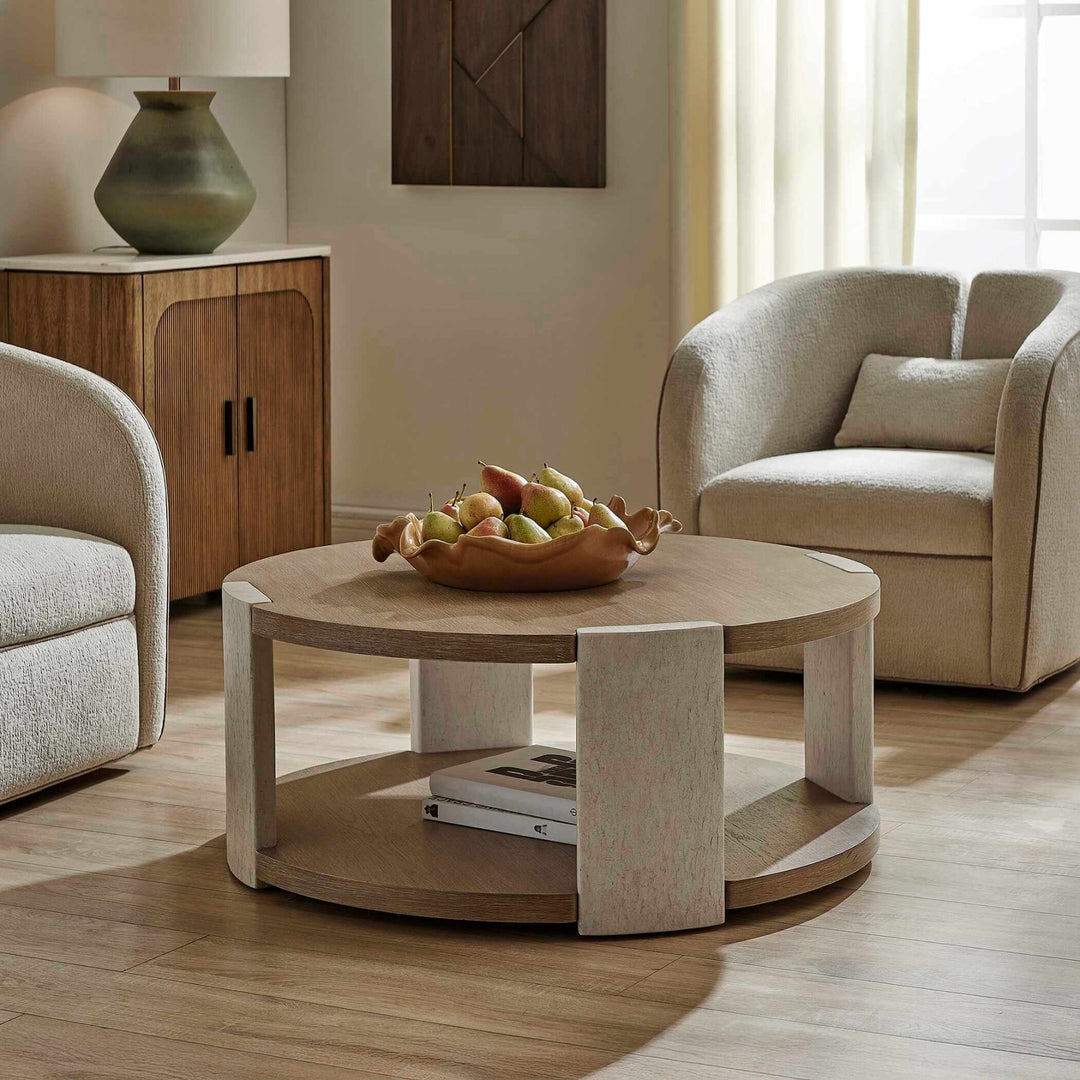 Maulet Round Oak Coffee Table