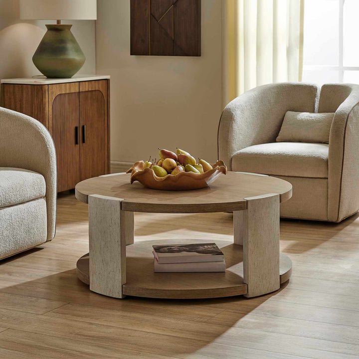 Maulet Round Oak Coffee Table