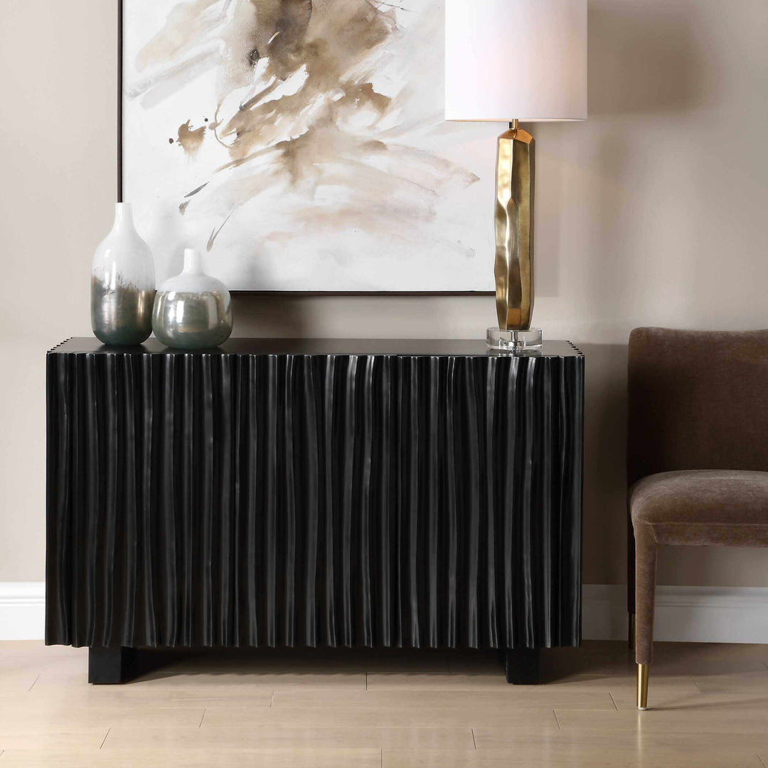 Mercado Black 3 Door Cabinet