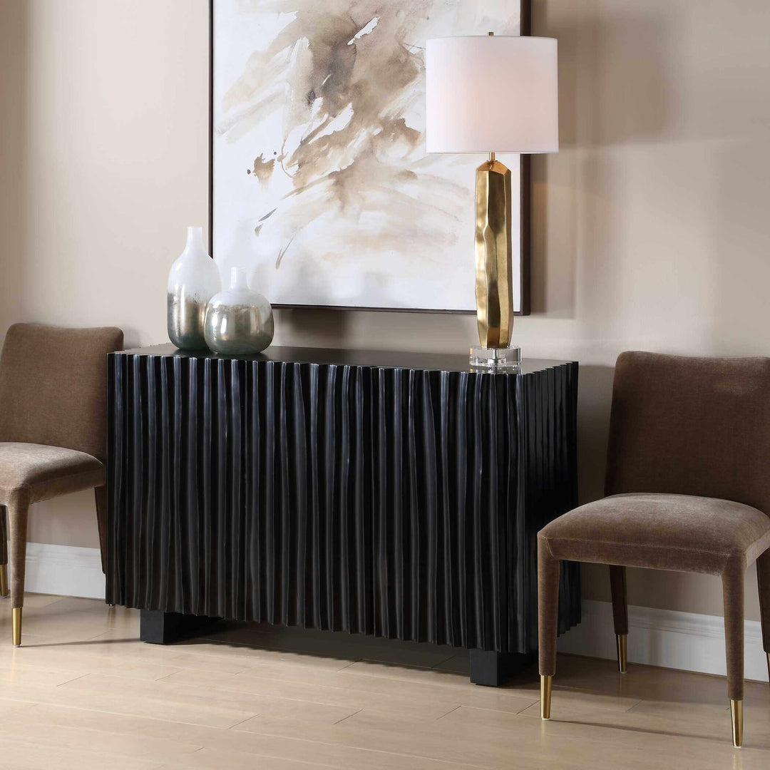 Mercado Black 3 Door Cabinet