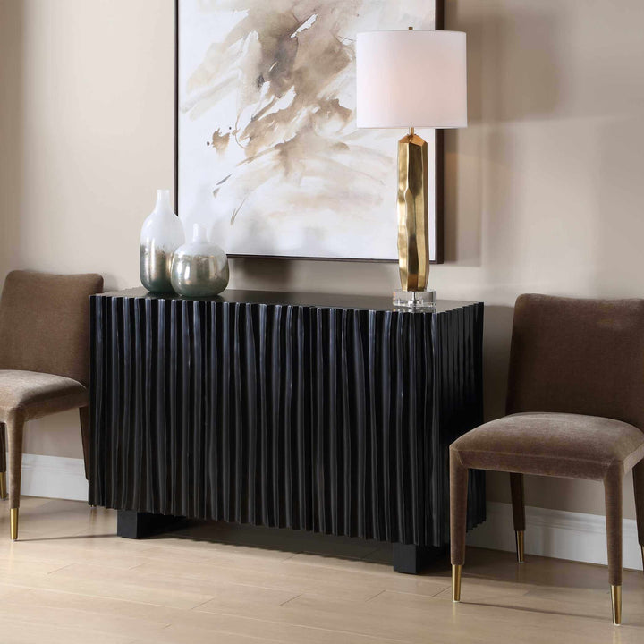 Mercado Black 3 Door Cabinet