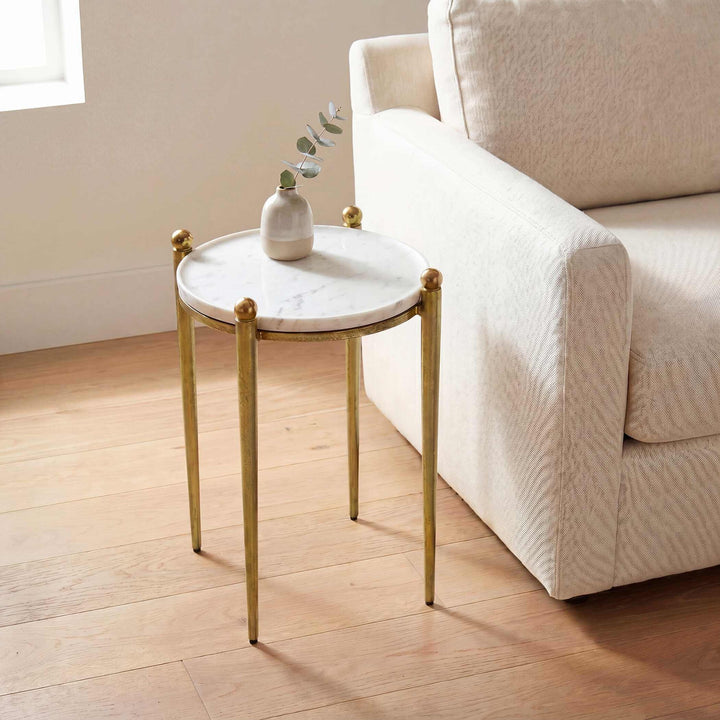 Nahunta Antique Brass Side Table