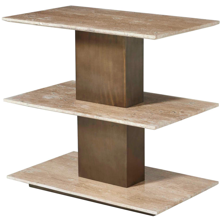 Travertini 3 Tiered Accent Table