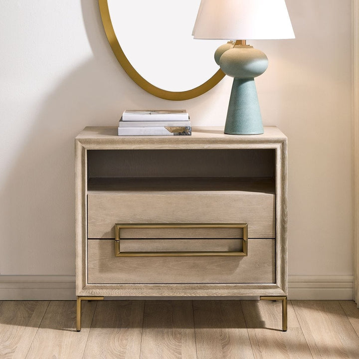 Alessia Modern Side Table - Light Oak