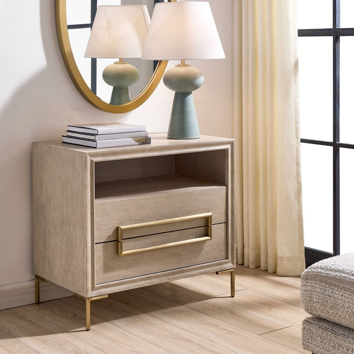 Alessia Modern Side Table - Light Oak