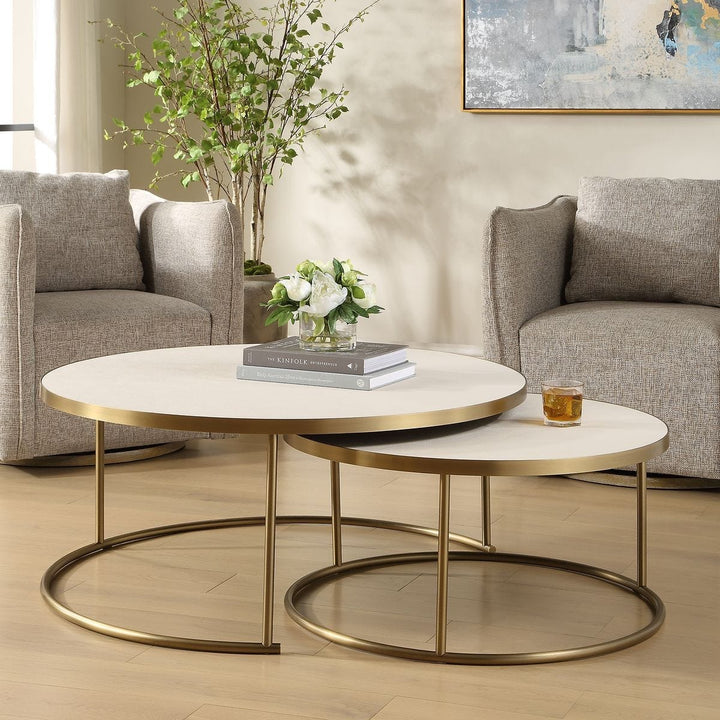 Aragon Set of 2 Nesting Coffee Tables - White
