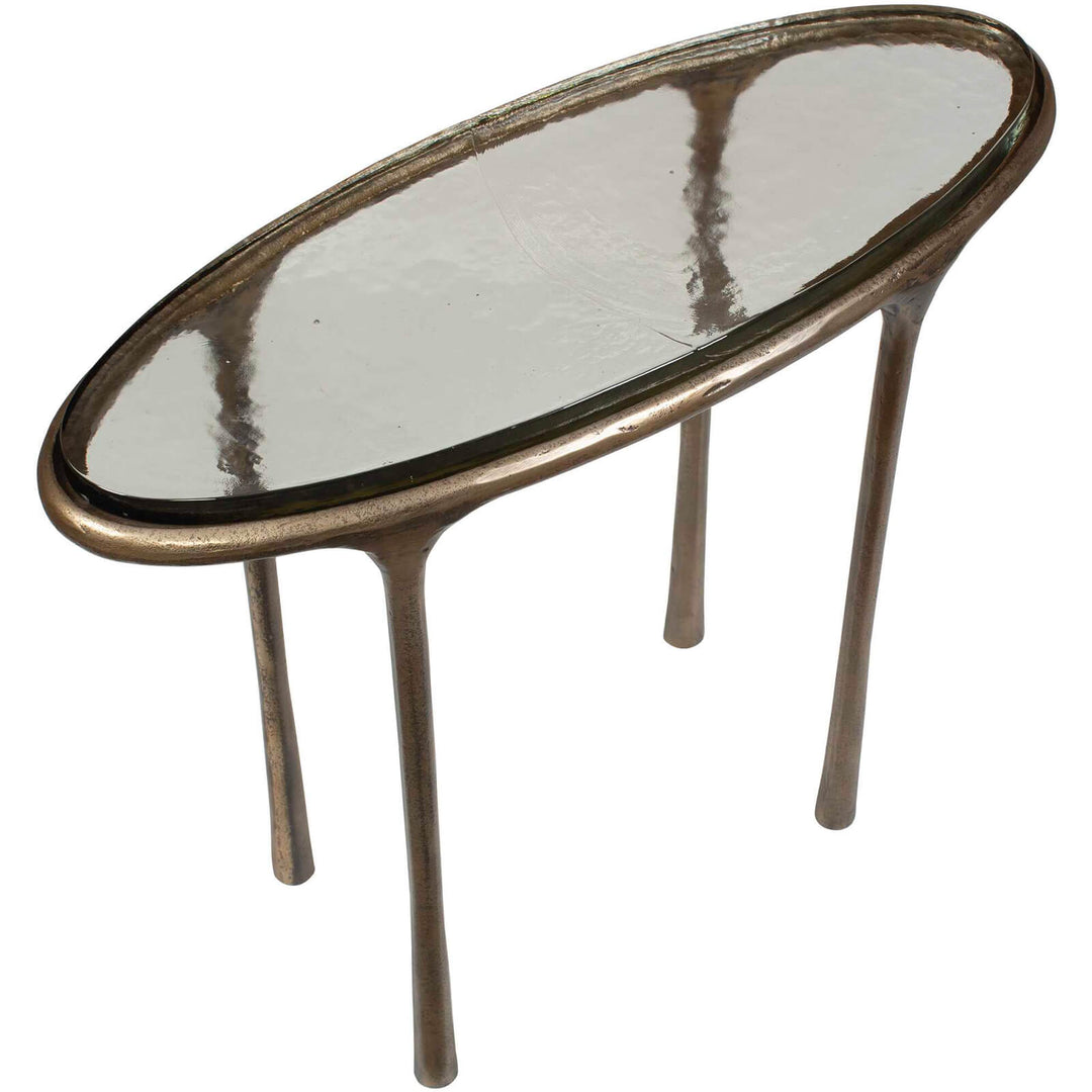 Ata Oval Side Table - Brass