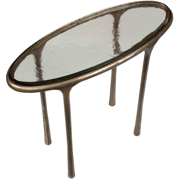 Ata Oval Side Table - Brass