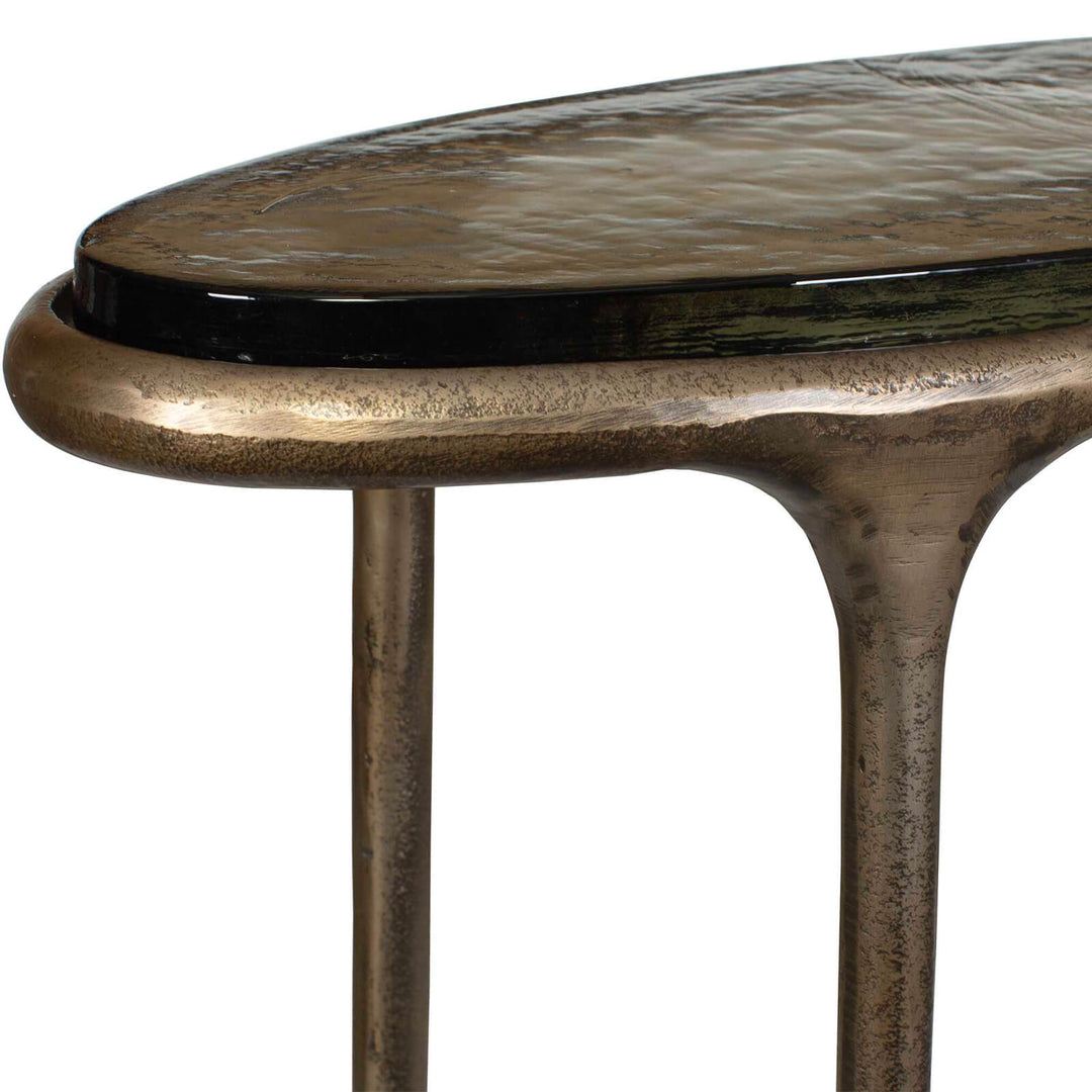Ata Oval Side Table - Brass