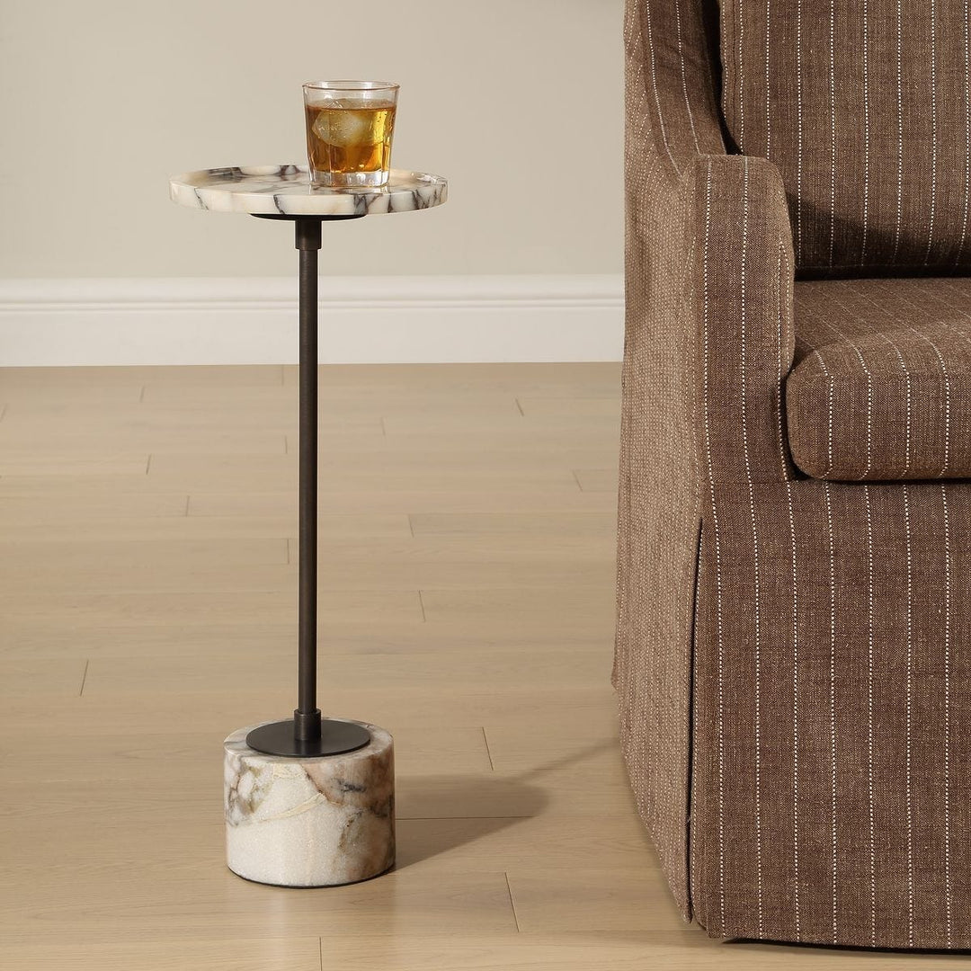 Brunson Drink Table - White Marble