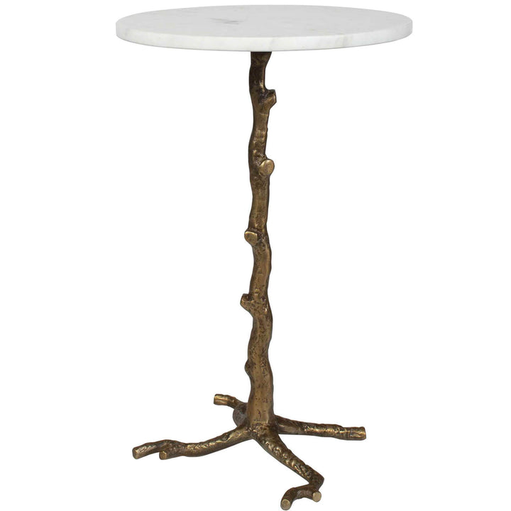 Calais White Marble Side Table
