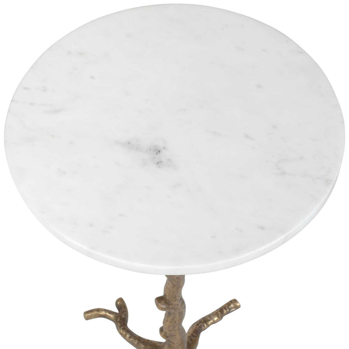 Calais White Marble Side Table