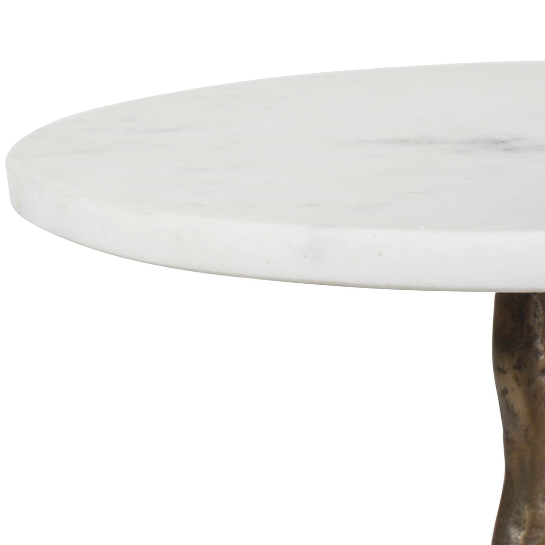 Calais White Marble Side Table