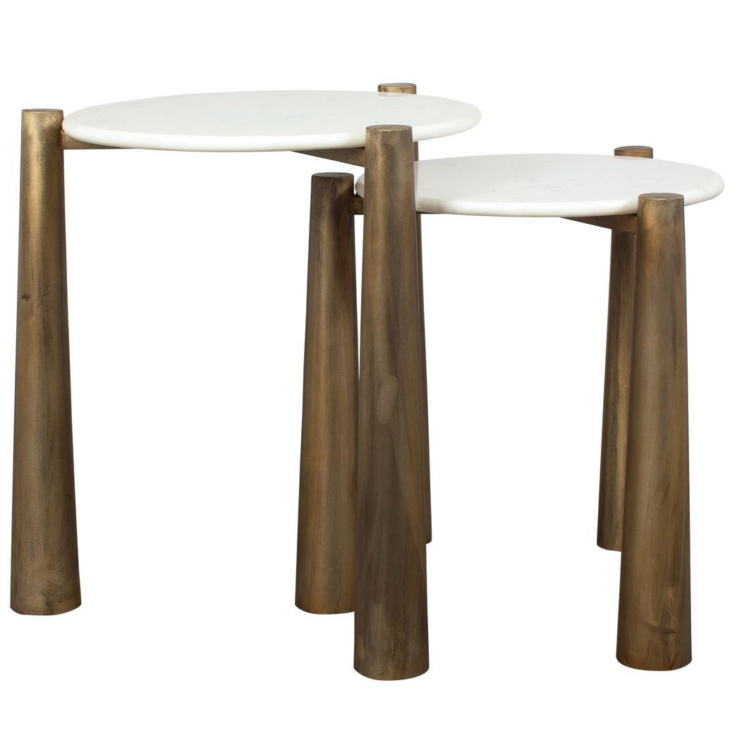 Claridge Set of 2 Nesting Tables - White Marble