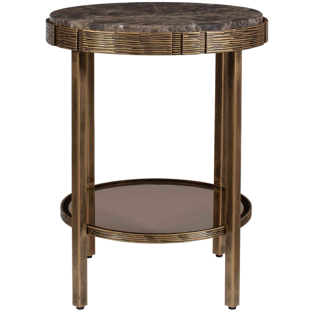Cusano Round Dark Marble Side Table