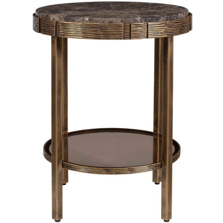 Cusano Round Dark Marble Side Table