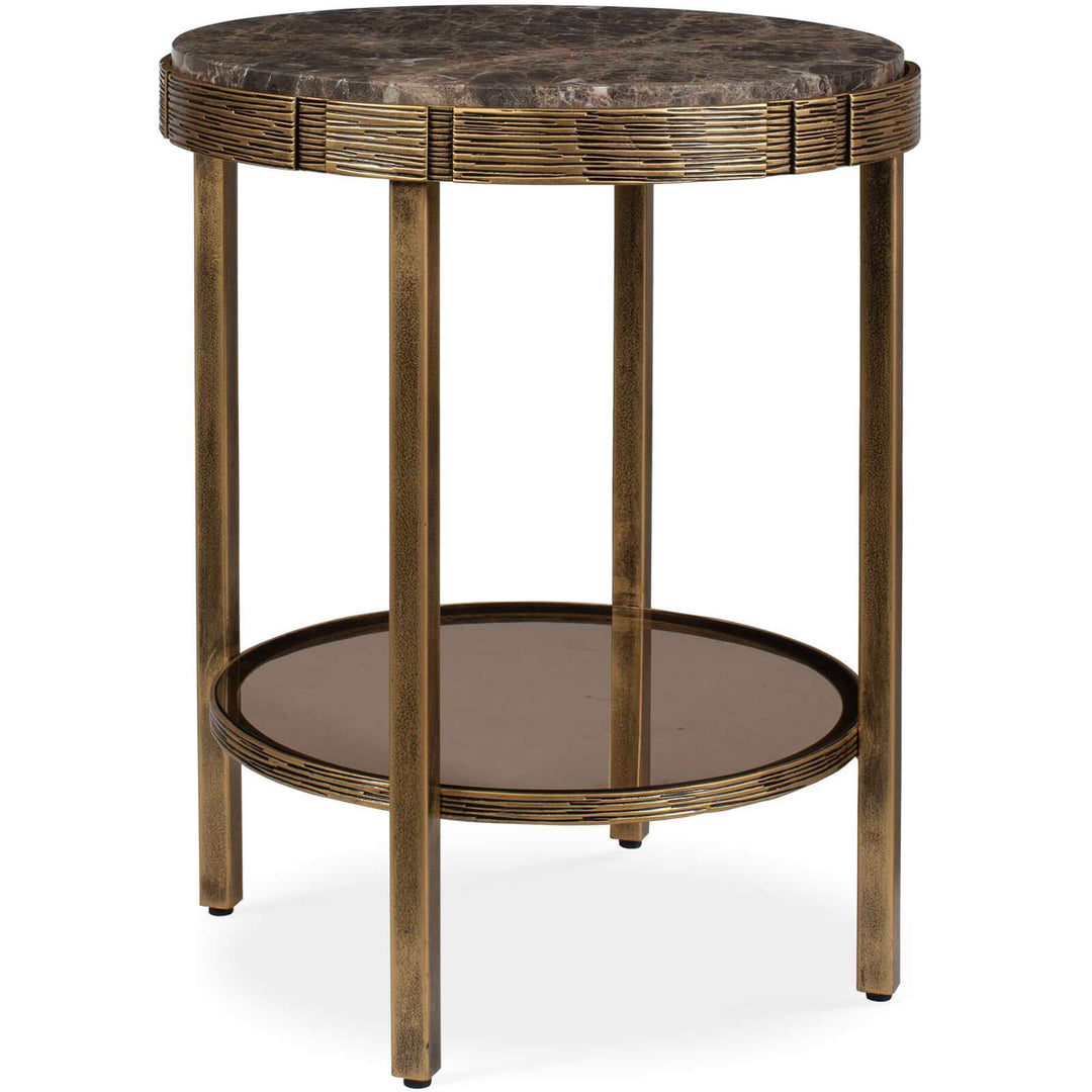 Cusano Round Dark Marble Side Table