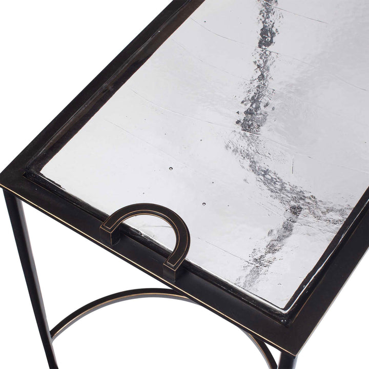 Eisen Textured Glass Side Table