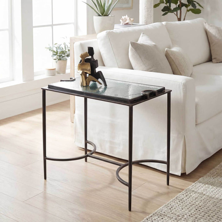 Eisen Textured Glass Side Table