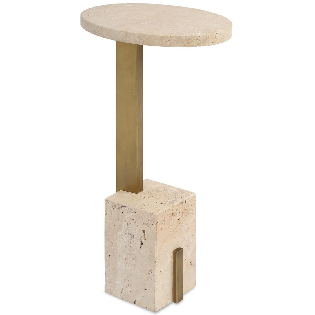 Feranno Accent Table - Travertine