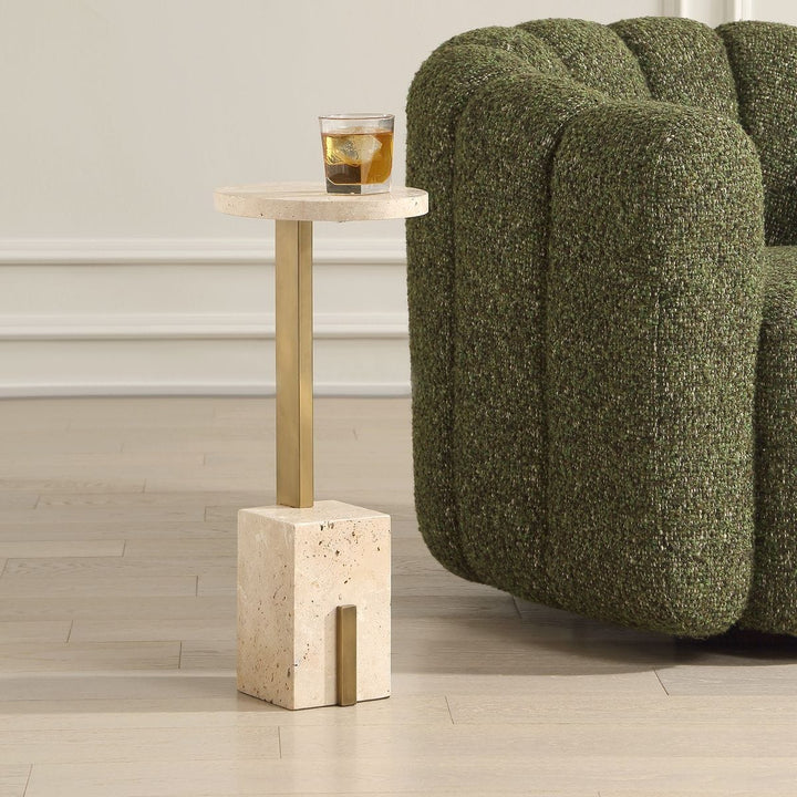 Feranno Accent Table - Travertine