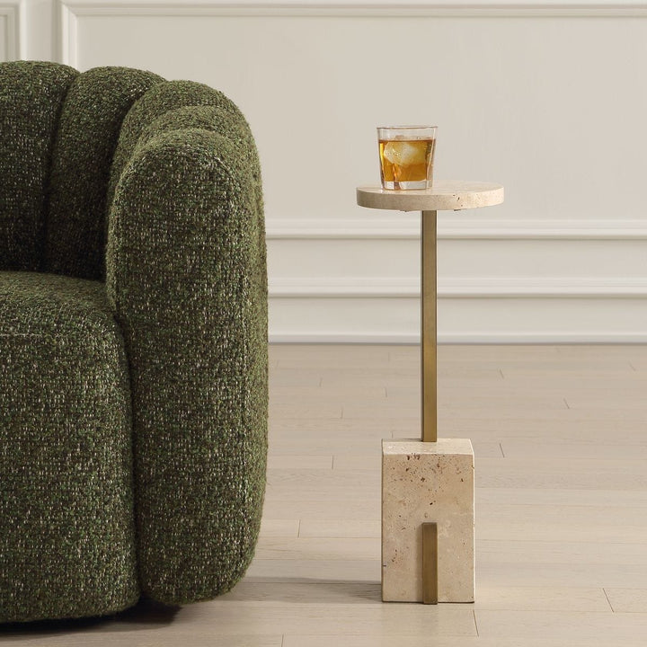 Feranno Accent Table - Travertine