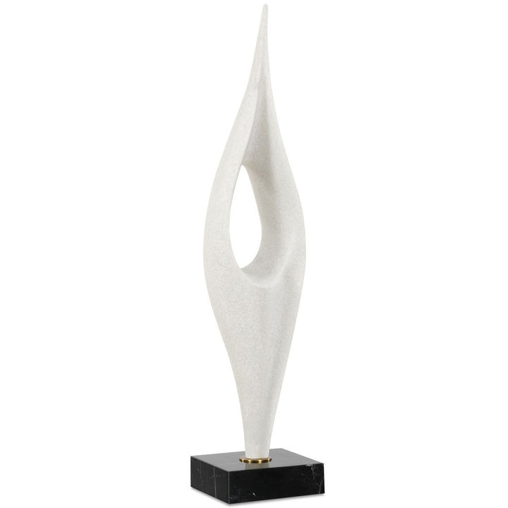 Fluid Drop Stone Sculpture - White